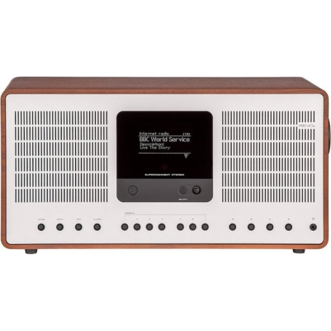 Revo SuperConnect Stereo - DAB+ - internet radio en Spotify Walnoot/Zilver