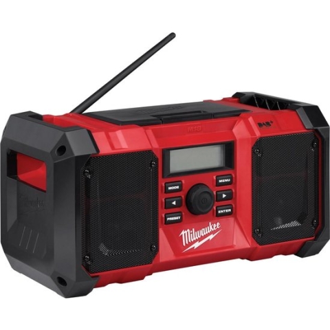 Milwaukee M18 JSR DAB+-0 18V Li-Ion Accu bouwradio body - DAB+ - werkt op netstroom & accu