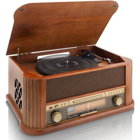 Classic Phono TCD-2500 - Platenspeler - Retro - Met ingebouwde speakers