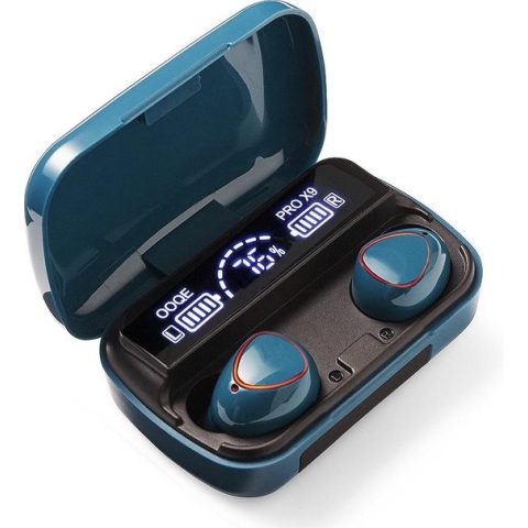 OOQE PRO X9 Draadloze Oordopjes - 80 uur batterijduur | Water- & stofbestendig | Bluetooth 5.1 | Turquoise