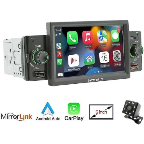 Carplay - Android auto - Rns510 geschikt voor Volkswagen - Autoradio met bluetooth - 2gb+64gb - HD Achteruitrijcamera
