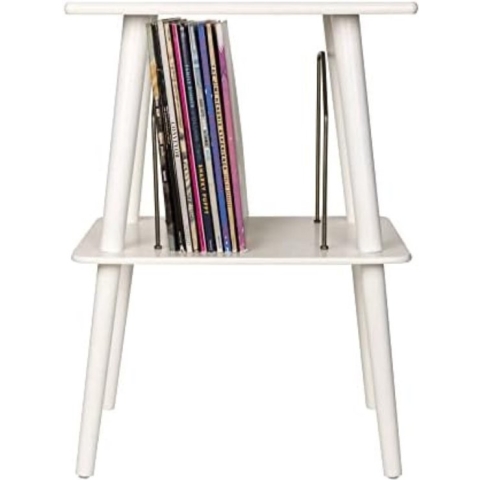 Platenspeler Meubel - Platenspeler Kast - Vinyl Kast - Ruimte voor maximaal 30 platen - Wit