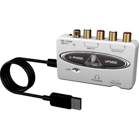 Behringer UFO202 USB Audio Interface with built-in phono preamp - USB audio interface