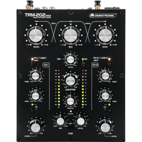 OMNITRONIC Mengpaneel - Audio mixer TRM-202MK3 2-Channel Rotary Mixer