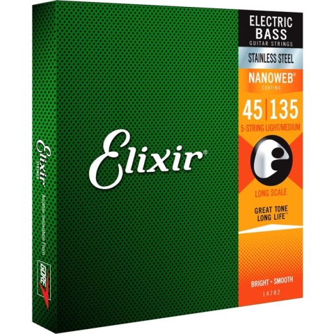 Elixir 14782 Bass Strings 45-135 - Snarenset voor 5-string basgitaar
