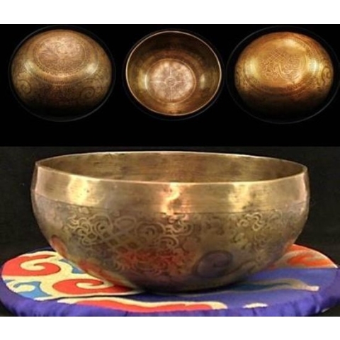 Klankschaal Tibet gegraveerd - 12.5 - 400-550 - Metaal - Brons - M
