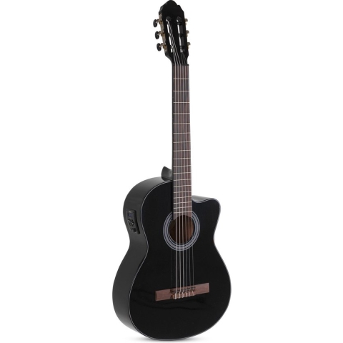 Semi-Akoestische klassieke gitaar - Student Black E-Akoestisch zwart