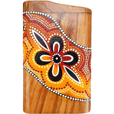 LIDAH® Didgeridoo Instrument - Box Travel Digeridoo - 22 cm - Compacte Australian Muziekinstrumenten - Handgeschilderd Mahonie
