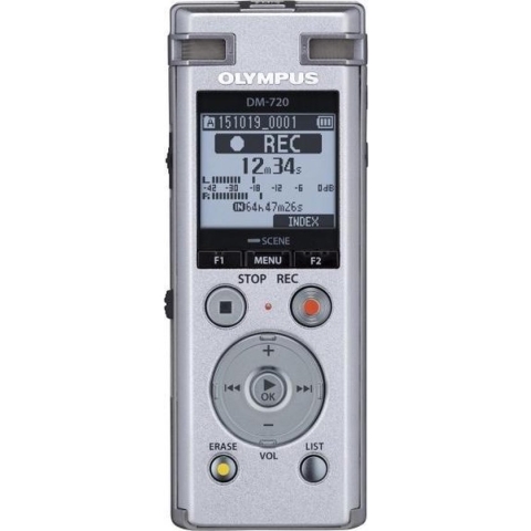 Olympus DM-720 + ME-3 Intern geheugen Zilver dictaphone