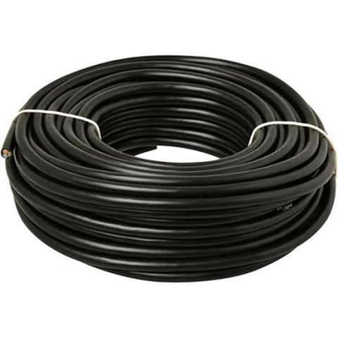 Stroomkabel rond 3-aderig 1,5mm² zwart 20 meter op rol