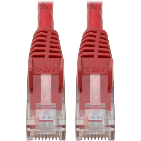 Tripp-Lite N201-06N-RD Premium Cat6 Gigabit Snagless Molded UTP Patch Cable, 24 AWG, 550 MHz/1 Gbps (RJ45 M/M), Red, 6 in. TrippLite