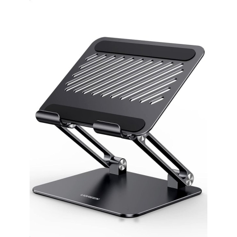 Tablet Standaard Verstelbare Tablet Houder Aluminium Opvouwbare Tablet en Telefoon Tafel Stand Compatibel met iPad Pro Air Mini 6 iPhone 14 Galaxy Tab A8 oppervlak tot 13,5 inch (Zwart)
