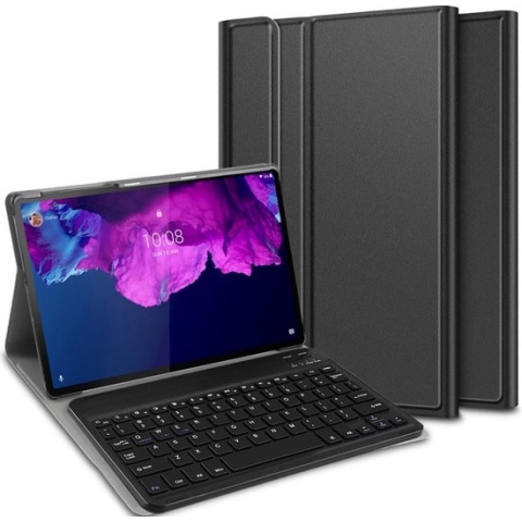 Just in Case Lenovo Tab P11 / P11 5G / P11 Plus Toetsenbord Hoes - QWERTY Bluetooth Keyboard - Zwart Kunstleer