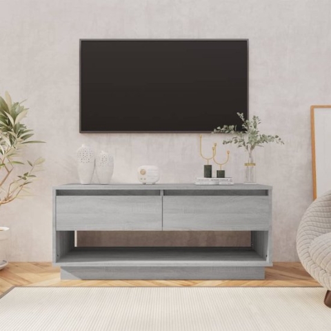 vidaXL TV-meubel - grijs sonoma eiken - 102 x 41 x 44 cm - 2 lades