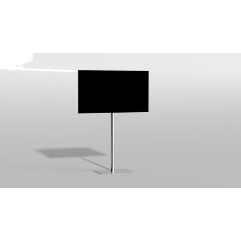 TV vloerstatief SQUARE 150 Design Tv standaard Trendy geborsteld RVS 32-65” - MULTIFIT VESA 100x100 t/m 400x400