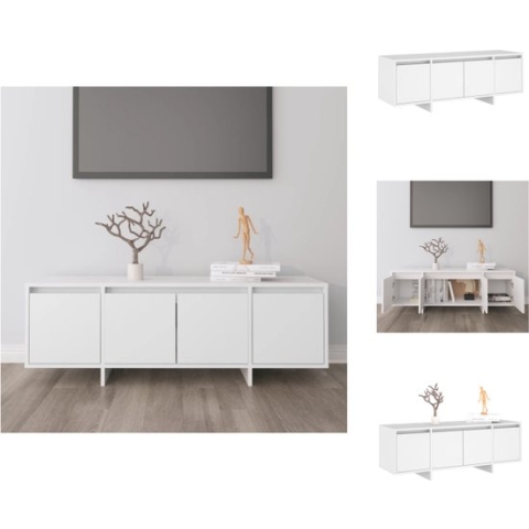 vidaXL Televisiemeubel Stereokast - 120 x 30 x 40.5 cm - wit spaanplaat