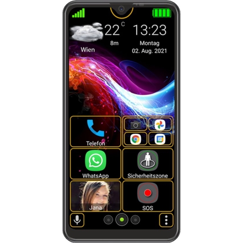 Beafon M6s Senioren smartphone | Display 6.26" | Dual SIM | Android 10.0 | 4G USB Type-C 3 | Zwart