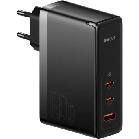 Baseus GaN5 Pro 140W Snellader voor Laptop/MacBook PD Adapter 5A Zwart