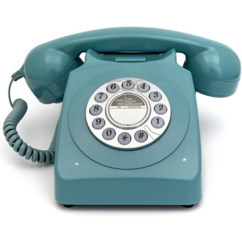 GPO 746PUSHBLU - Telefoon retro jaren ‘70, druktoetsen, blauw