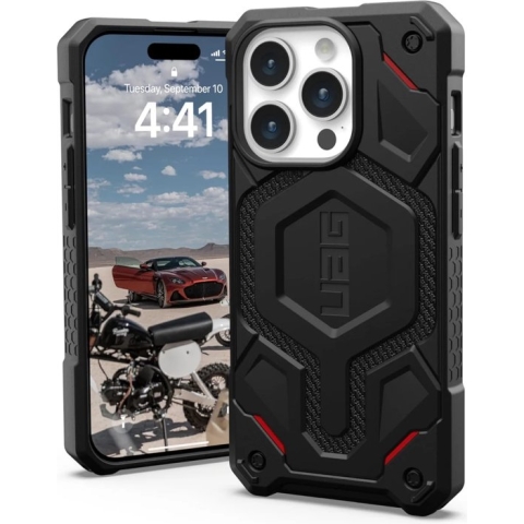 Urban Armar Gear Monarch Pro iPhone 15 Pro Kevlar Geschikt voor Mag Hoesje - Zwart