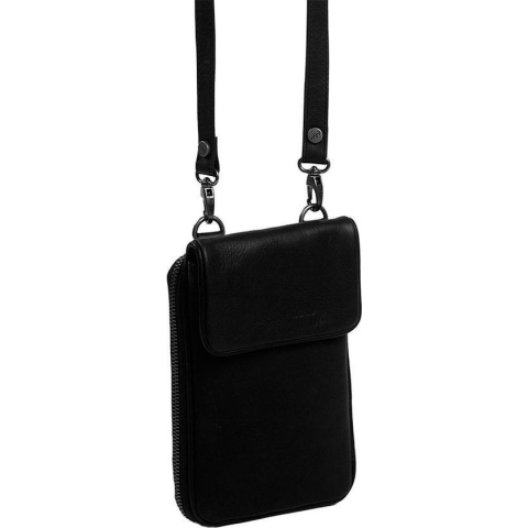Chesterfield Anderson Leren Crossbody tas / Telefoontasje - Zwart