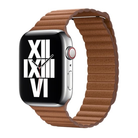 Apple Leather Loop L voor de Apple Watch Series 1-9 / SE / Ultra (2) - 42 / 44 / 45 / 49 mm - Saddle Brown