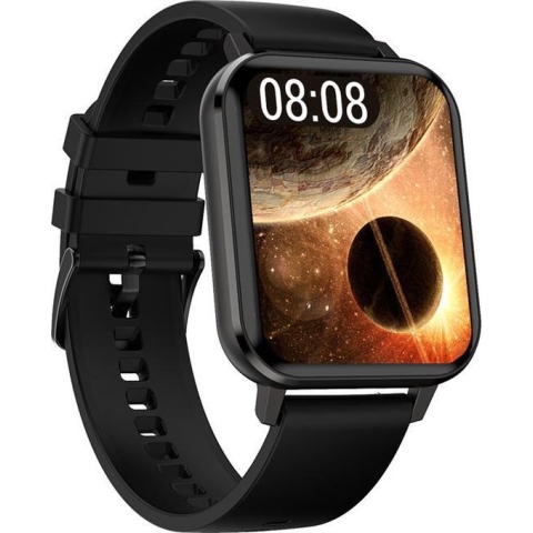 Belesy® Retina X - Smartwatch Dames - Smartwatch Heren - Horloge - 1.78 inch - Kleurenscherm - Full Touch - Stappenteller - Multi Sport - Multi Watchfaces - Maak je eigen wijzerplaat functie - Siliconen - Zwart - Moederdag