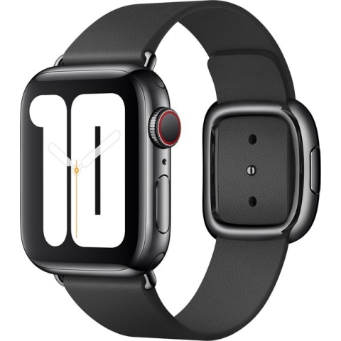 Apple Leather Band Buckle M voor de Apple Watch Series 1-9 / SE - 38 / 40 / 41 mm - Zwart