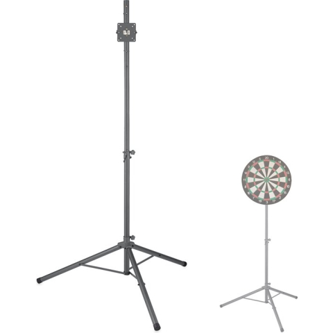 Relaxdays dartbord standaard - 147-210 cm - verstelbaar - dart statief - speakerstandaard
