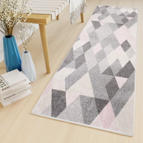 Tapiso Lazur Tapijt Loper Grijs Woonkamer Hal Modern Vloerkleed Maat- 80x100