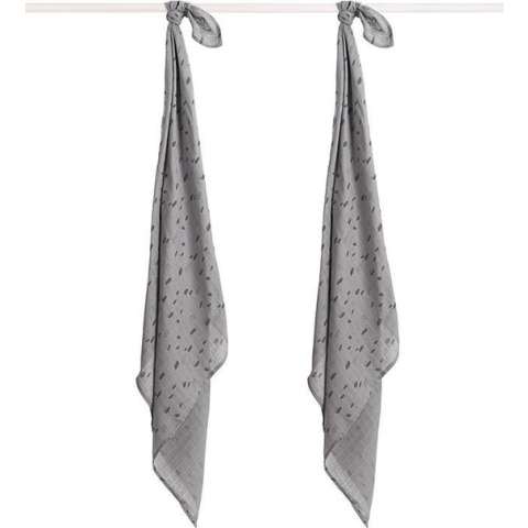 Jollein Hydrofiel Multidoek Spot 115x115cm - Storm Grey - 2 Stuks