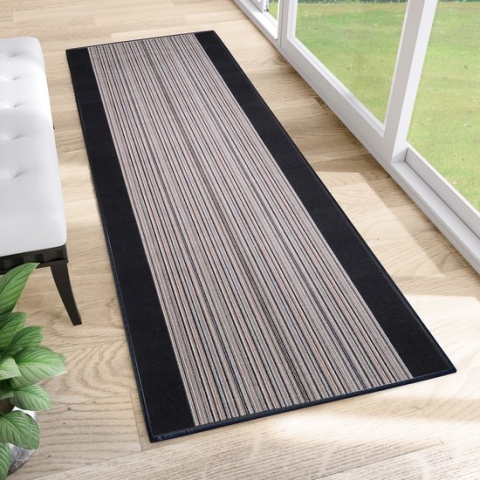 Tapiso Antislip Rubber Mat Grijs Donker Modern Rubbermat Tapijt Maat- 80x1250