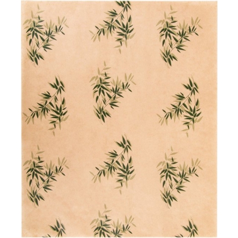 Vetvrij wikkelpapier bruin met bladmotief 28x34cm | Inhoud: 1000 stuks