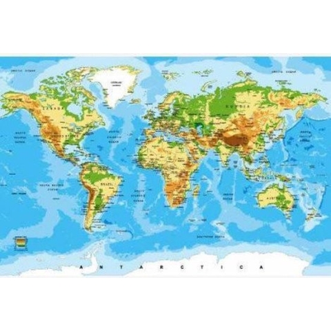Wereldkaart Klassiek - Poster 120x80