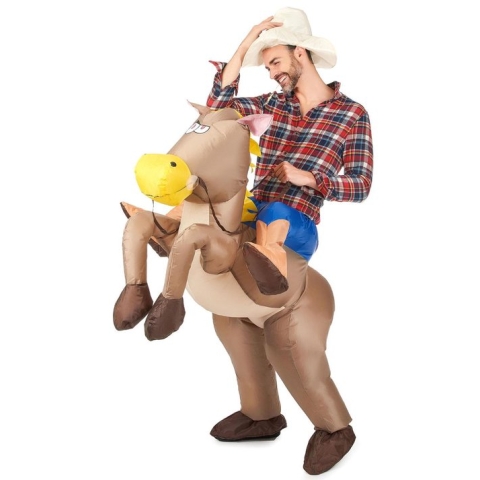 "Opblaasbaar paardenpak voor volwassenen - Verkleedkleding - One size"