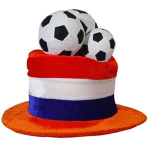 Oranje Hoed met voetbal Nederlands elftal of Koningsdag 10 stuks