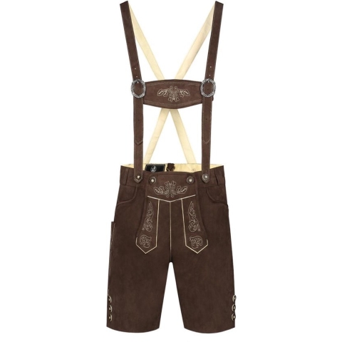 Oktoberfest Lederhosen Man - Bruin - Kort Model - Imitatie Leer - Maat M