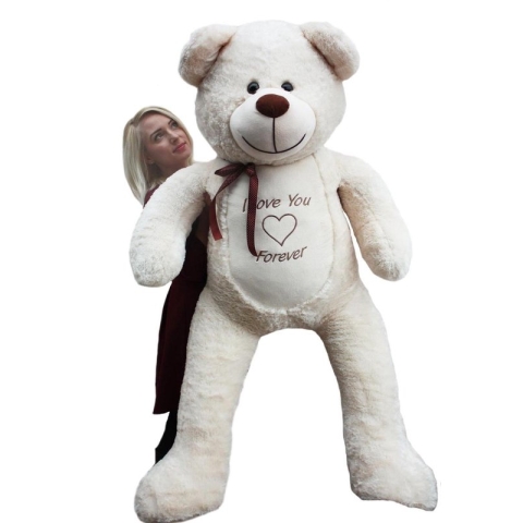 Knuffelbeer - i love you forever - 165 cm - crème
