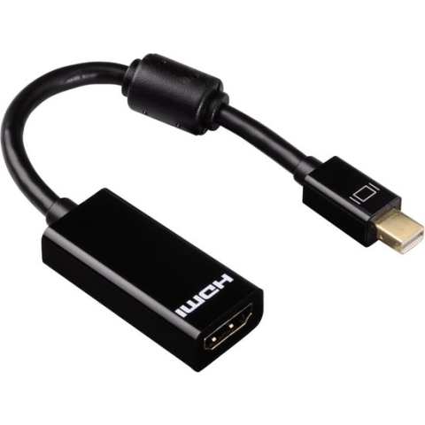 Hama 00053768 DisplayPort / HDMI Adapter [1x Mini-DisplayPort stekker - 1x HDMI-bus] Zwart