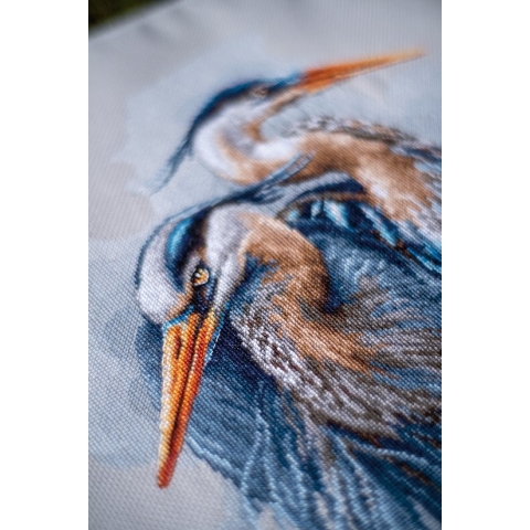 Borduurpakket Grote blauwe reigers - Lanarte