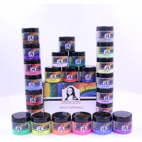 Monalisa Acrylverf Set 24 x 125 ml (3000 ml) | 6 x Pastel + 6 x Neon + 6 x Primaire + 6 x Tussenkleuren | Hoge dekking | voor schilderen op hout, steen, canvas, glas, karton - Acrylic Paint Set