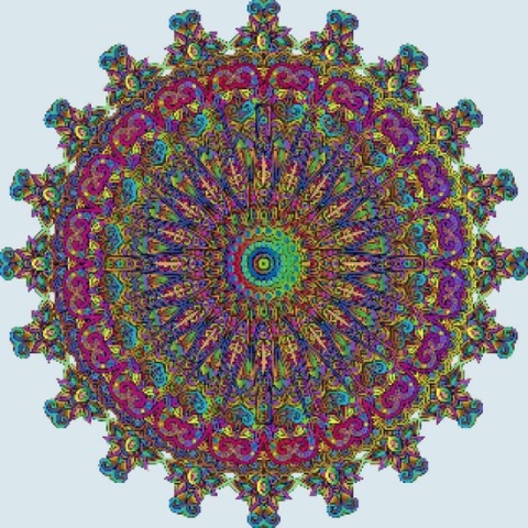 MyHobby Borduurpakket – Mandala 60x60 cm - Aida stof 5,5 kruisjes/cm (14 count)