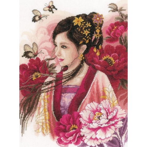 borduurpakket PN0170199 asian lady in pink