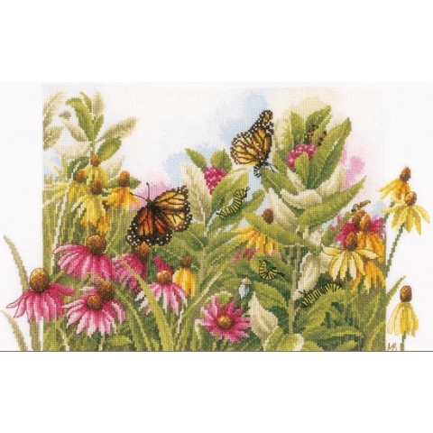 borduurpakket PN0179972 marjolein bastin, zonnehoedjes en vlinders