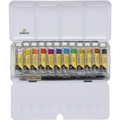 Rembrandt water colour box 12 10mL tubes - portrait selection