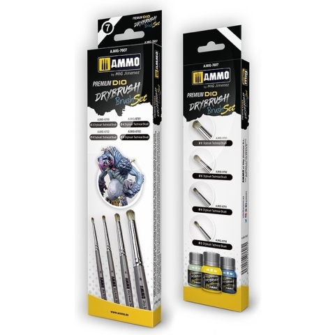 AMMO MIG 7607 Premium Dio Drybrush Set Pense(e)l(en)