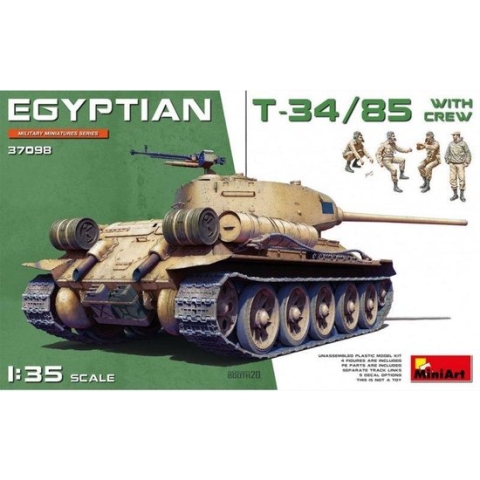 Miniart - 1/35 Egyptian T-34/85 With Crew - MIN37098 - modelbouwsets, hobbybouwspeelgoed voor kinderen, modelverf en accessoires