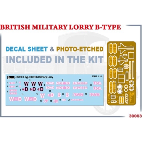 1:35 MiniArt 39003 British military lorry B-Type Plastic Modelbouwpakket