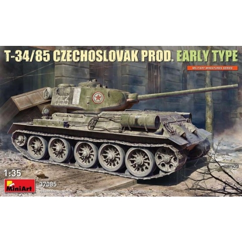 1:35 MiniArt 37085 T-34/85 Czechoslovak Prod. Early Type Tank Plastic Modelbouwpakket