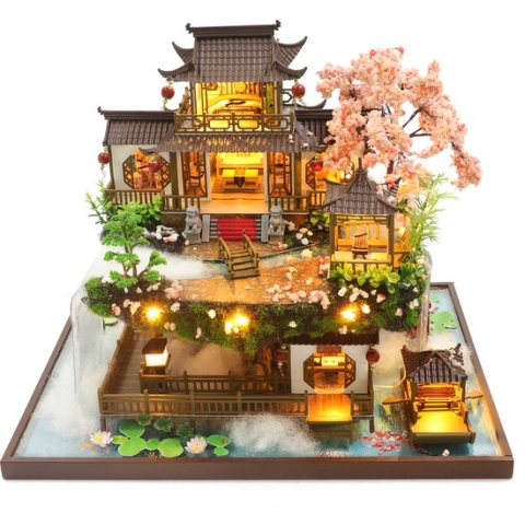 Hongda DIY Miniatuur Huisjes - Modelbouwpakket - Houten Modelbouw - Voor Volwassenen (14+) - Poppenhuis - DIY - (Fairyland)